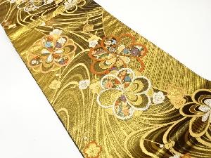 捻じり花に流水・枝梅模様織り出し　振袖用袋帯